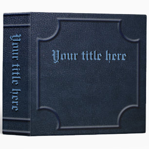 Classeur Livre bleu de relief de cuir de Faux