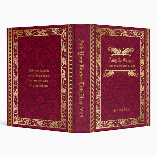 Classeur Livre classique Couverture Gold Foliage Crimson Da (Arrière-plan)