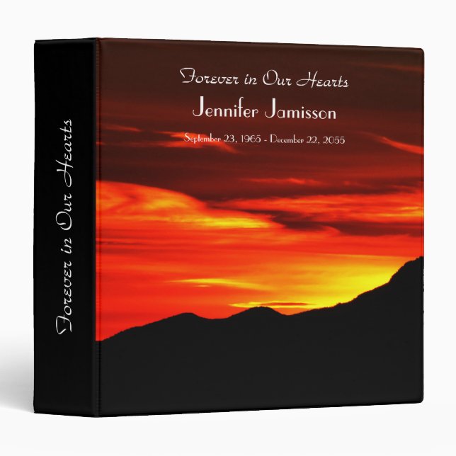 Classeur Livre commémoratif, Kolob Sunset Flaming Ciel roug (Devant/Côté)