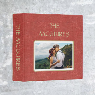 Classeur Livre d'antiquités rouge, album photo