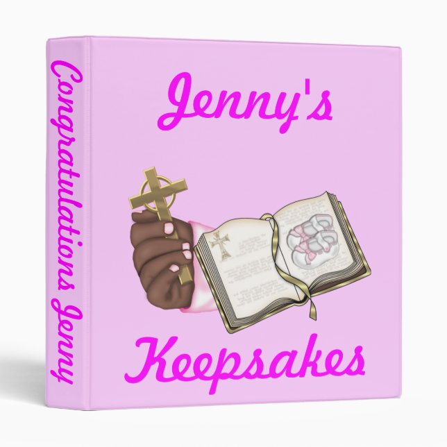 Classeur Livre de baptême de filles (Devant/Côté)