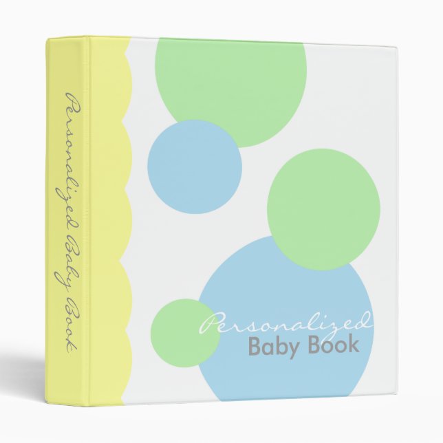 Classeur Livre de bébé de point de polka (Devant/Côté)