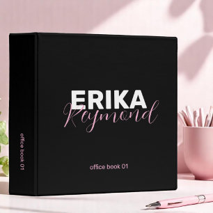 Classeur Livre de bureau NOIR moderne pour une fille