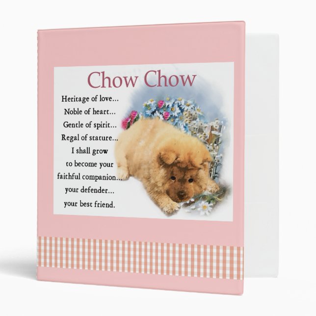 Classeur Livre de chiot Chow Chow (Devant/intérieur)