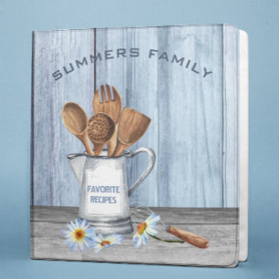 Classeur Livre de cuisine Aquarelle Recettes Ustensiles Boi