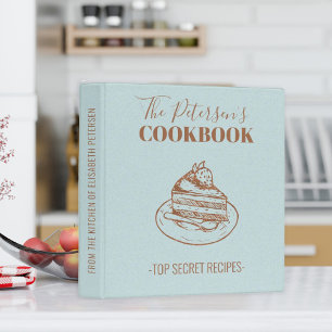 Classeur Livre de cuisine de famille bleu poussiéreux stylé