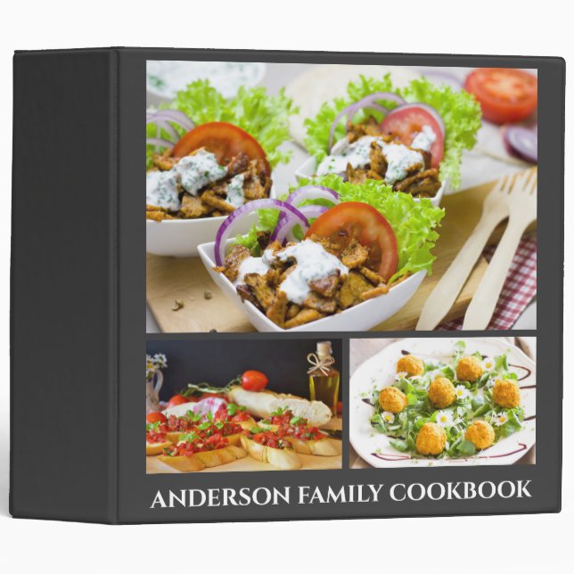 Classeur Livre de cuisine de famille do-it-yourself photo r (Devant/Côté)