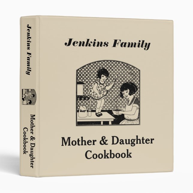 Classeur Livre de cuisine de mère et de fille (Devant/Côté)