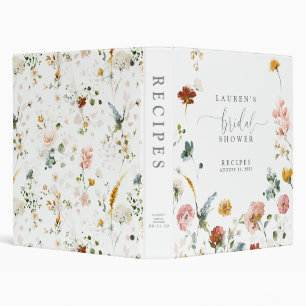 Classeur Livre de cuisine Elegant Aquarelle Fleurs Douche R