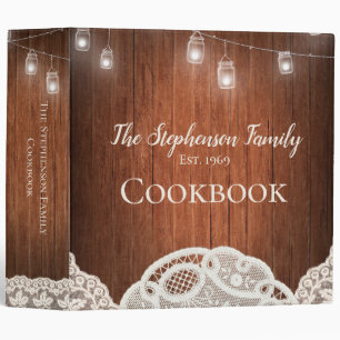Classeur Livre de cuisine en bois vintage de famille de