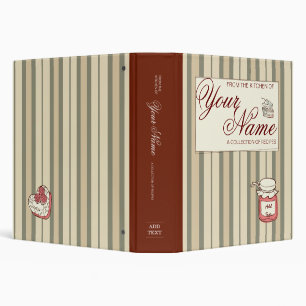 Classeur Livre de cuisine fait sur commande rayé