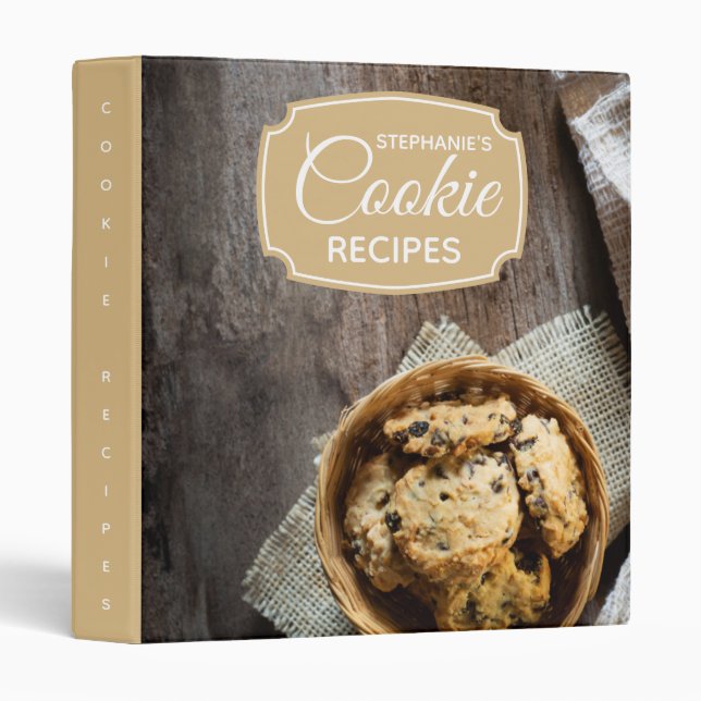 Classeur Livre de cuisine familial personnalisé Recette de  (Devant/Côté)