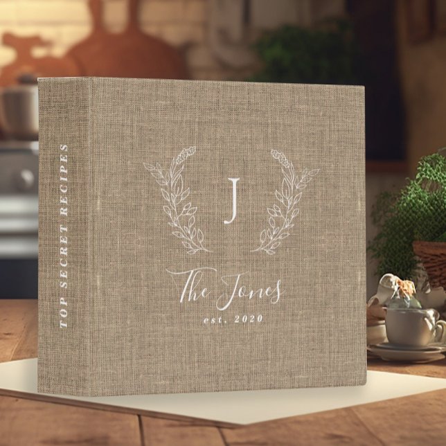 Classeur Livre de cuisine familiale monogrammé recette rust (Créateur téléchargé)