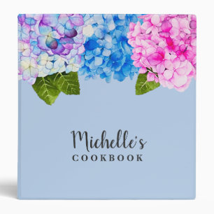 Classeur Livre de cuisine floral élégant d'aquarelle rose