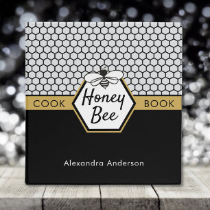 Classeur Livre de cuisine Noir Jaune Nid d'abeille moderne