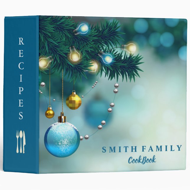 Classeur Livre de cuisine personnalisé de recette de (Devant/Côté)