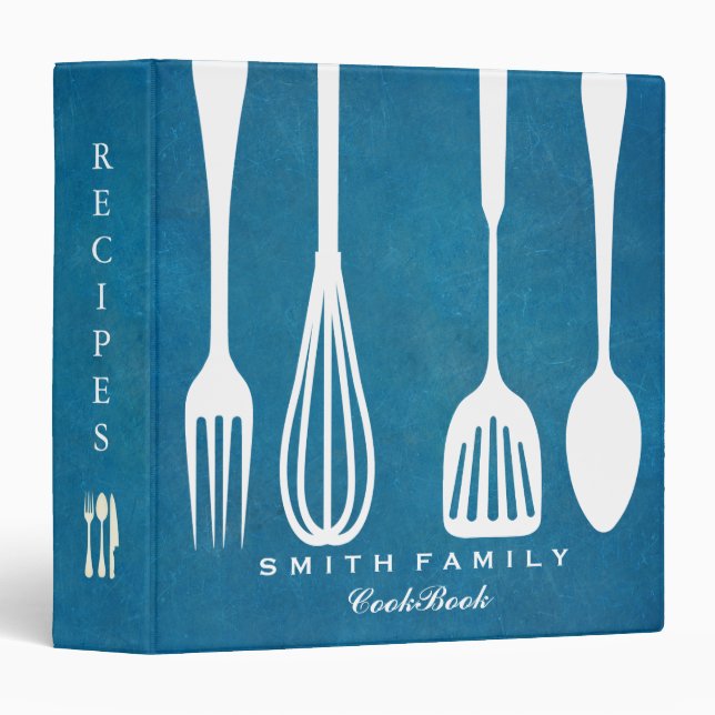 Classeur Livre de cuisine personnalisé de recette de (Devant/Côté)