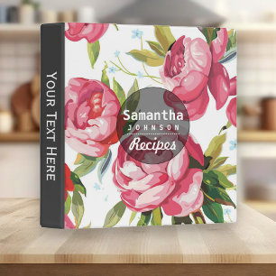 Classeur Livre de cuisine personnalisé rose moderne Recette