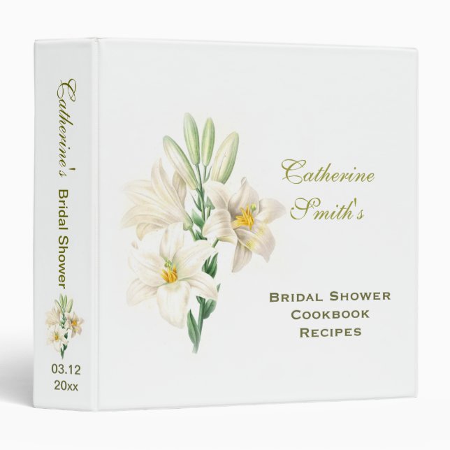 Classeur Livre de cuisine vintage de la nuptiale à fleurs b (Devant/Côté)