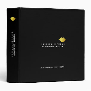 Classeur livre de maquillage avec lèvres or / maquillage