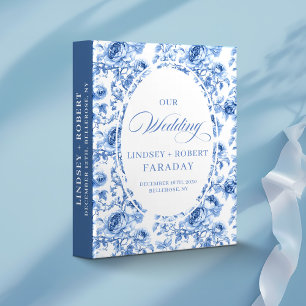 Classeur Livre de Mémoire de Mariage Bleu Royal Élégant Fle