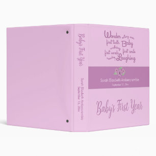 Classeur Livre de mémoire de première année pour bébé fille