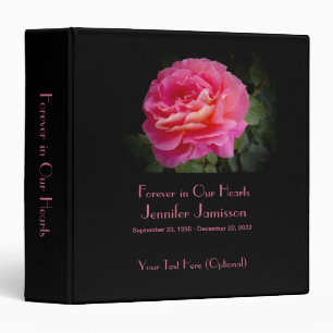 Classeur Livre de mémoire, Rose rose pour toujours dans nos