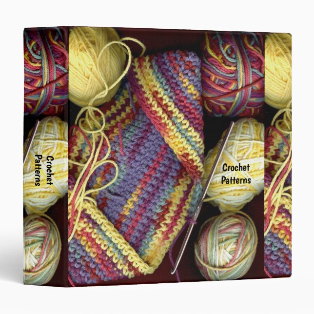 Classeur Livre de notes Motifs Crochet (Devant/Côté)