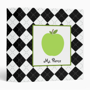 Classeur Livre de plan de professeur/Jacquard noir vert