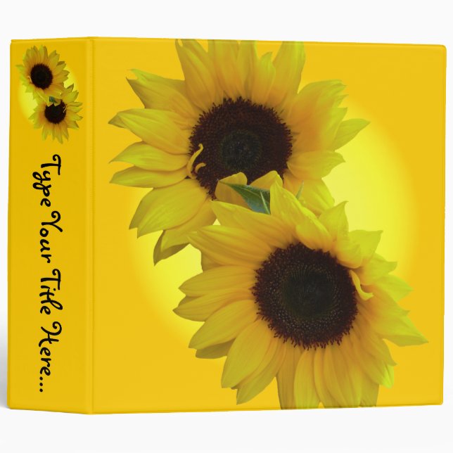 Classeur Livre de recette de tournesol - livre de recette (Devant/Côté)