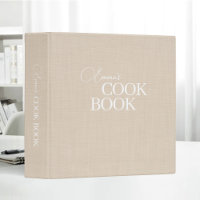 Livre de Recette en Lin Beige Minimaliste