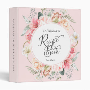 Classeur Livre de recette florale de boho rose vif pour la