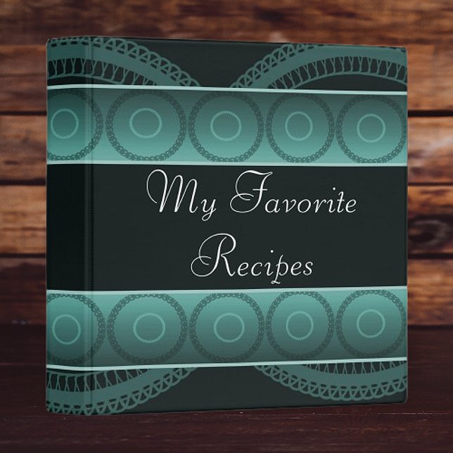 Classeur Livre de recettes Aqua Circles (Aqua Circles Recipe Book Binder)