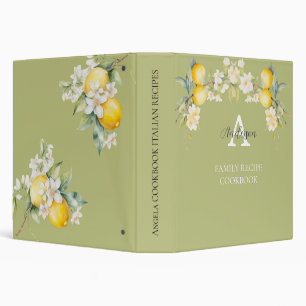 Classeur Livre de recettes arrière - plan vert citrons d'aq