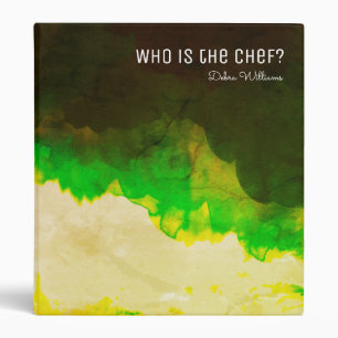 Classeur Livre de recettes avec nom du chef, aquarelle abst