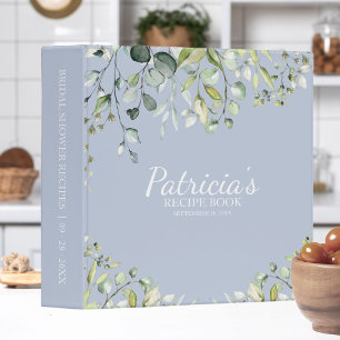 Classeur Livre de recettes de Baby Shower avec eucalyptus v