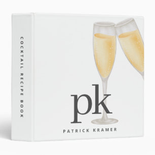 Classeur Livre de recettes de cocktails à monogramme pour m
