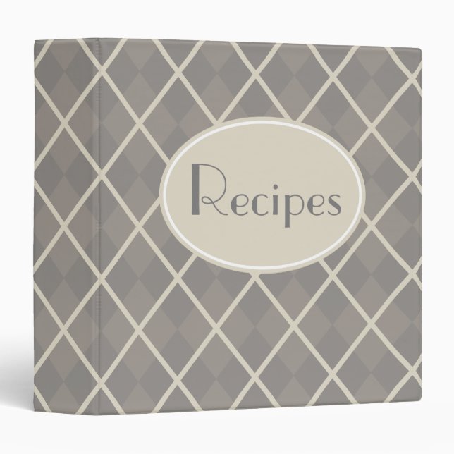 Classeur Livre de recettes de cuisine gris Organisateur Cla (Devant/Côté)