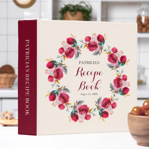 Classeur Livre de recettes de douche nuptiale florale Burgu