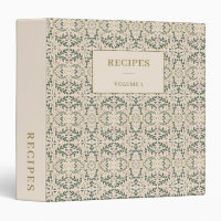 Livre de recettes de famille botanique vert Cottag