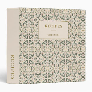 Classeur Livre de recettes de famille botanique vert Cottag