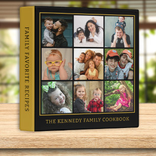 Classeur Livre de recettes de famille de 9 photos noir et o