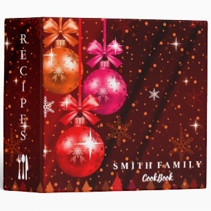 Classeur Livre de recettes de famille de Noël personnalisé