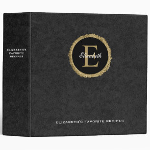 Classeur Livre de recettes de famille élégant monogramme no