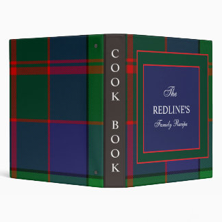 Classeur Livre de recettes de famille Green Buffalo Plaid