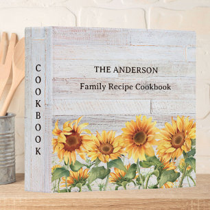 Classeur Livre de Recettes de Famille Jardin de Tournesols 