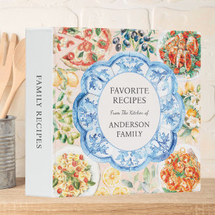 Classeur Livre de recettes de famille méditerranéen aquarel