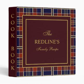 Classeur Livre de recettes de famille Navy Buffalo Plaid Fa