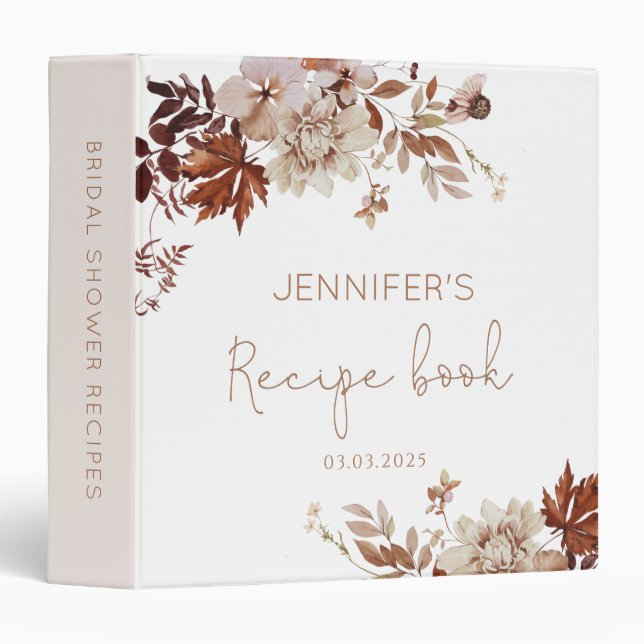 Classeur Livre de recettes de Fête des mariées d'automne ru (Devant/Côté)