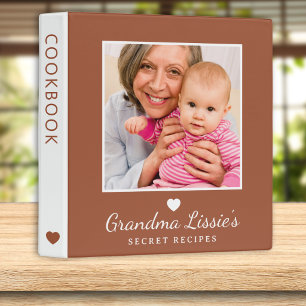 Classeur Livre de recettes de grand-mère en photo en terre